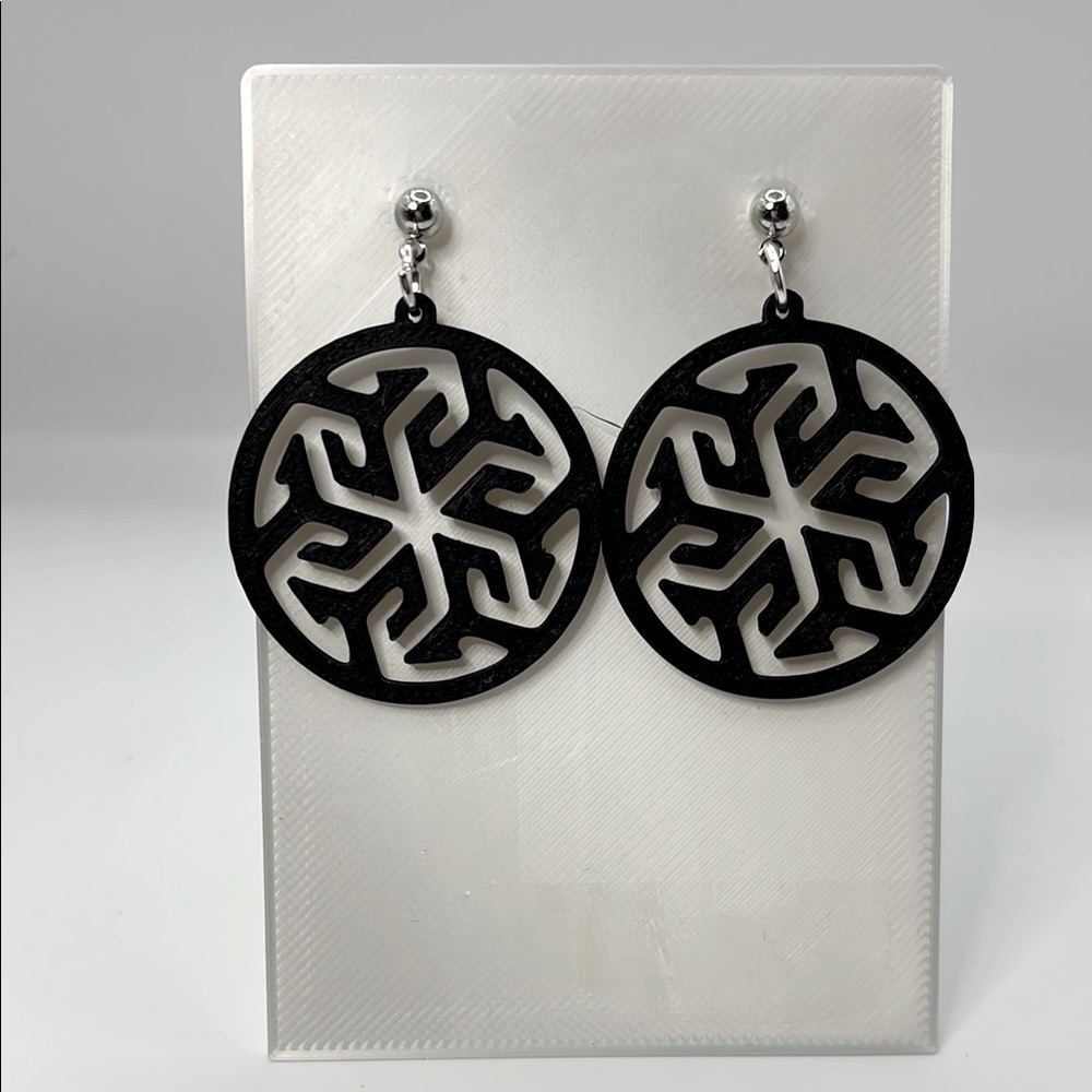 Black and Silver Geometric Earrings
